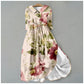 💥Uitverkoop 49% korting🍃Vintage damesjurk met botanisch bloemenontwerp en vetersluiting