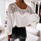 🔥Limiettijd 49% KORTING🎉Dames herfst 3/4 mouwen sexy kant genaaid elegante vintage stijl blouse.