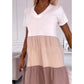 💖Uitverkoop 49% korting💖Elegante kleurblok V-hals lange jurk voor dames