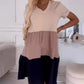 💖Uitverkoop 49% korting💖Elegante kleurblok V-hals lange jurk voor dames