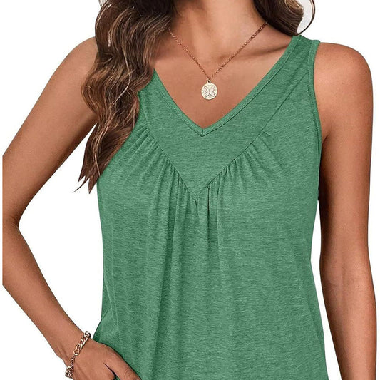 Mouwloos tanktopje met V-hals voor dames