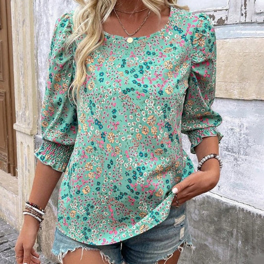 👚Dames casual top met ronde hals en print